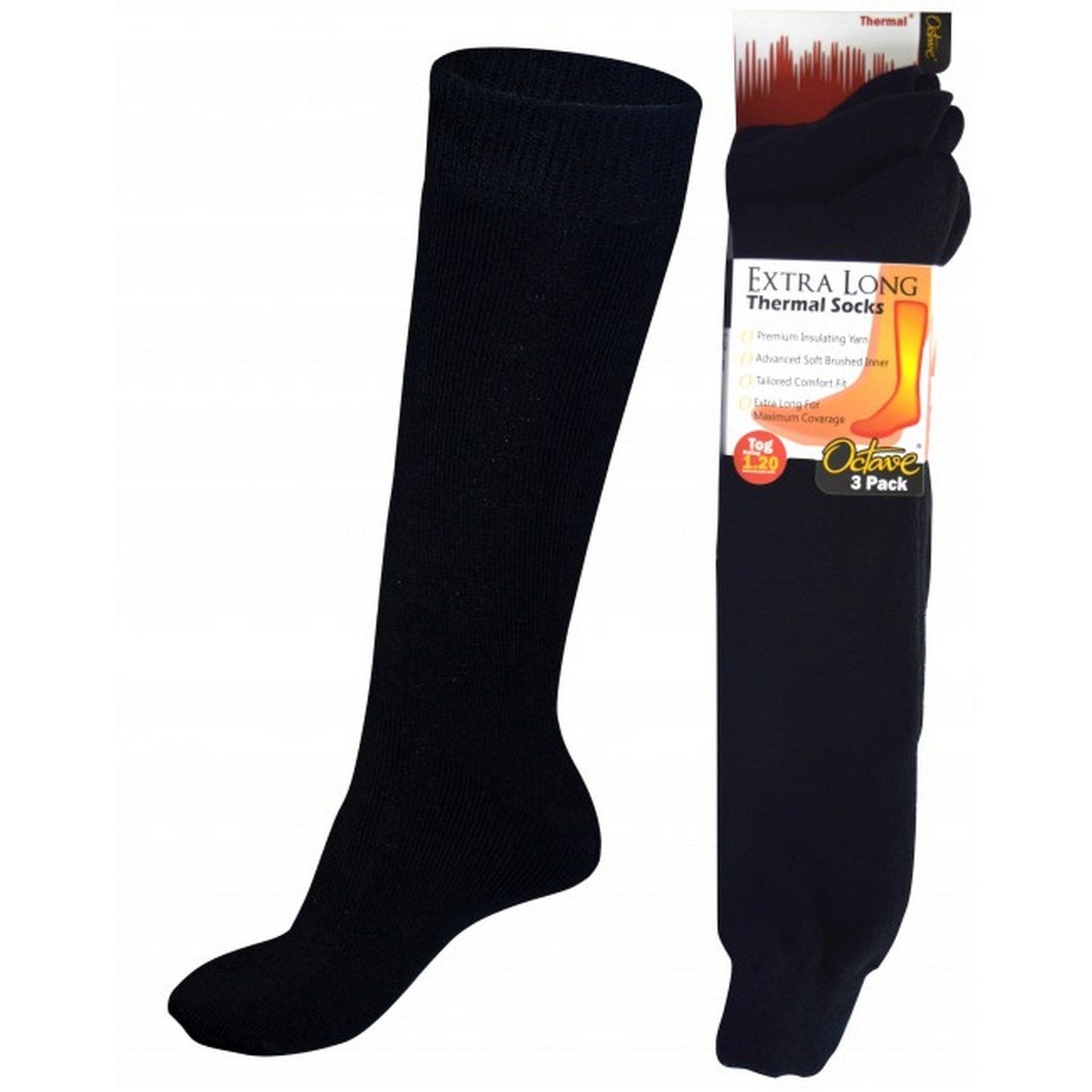 2.13 TOG Rating Thermal Socks For Men and Women Keep Feet Warmer Socks -  Black, 10 - 13, 1 Pair